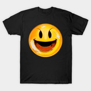 Retro Metal Smiley Evil Face 01 T-Shirt